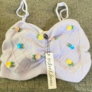 NWT For Love and Lemons knit cropped tank! Size XS